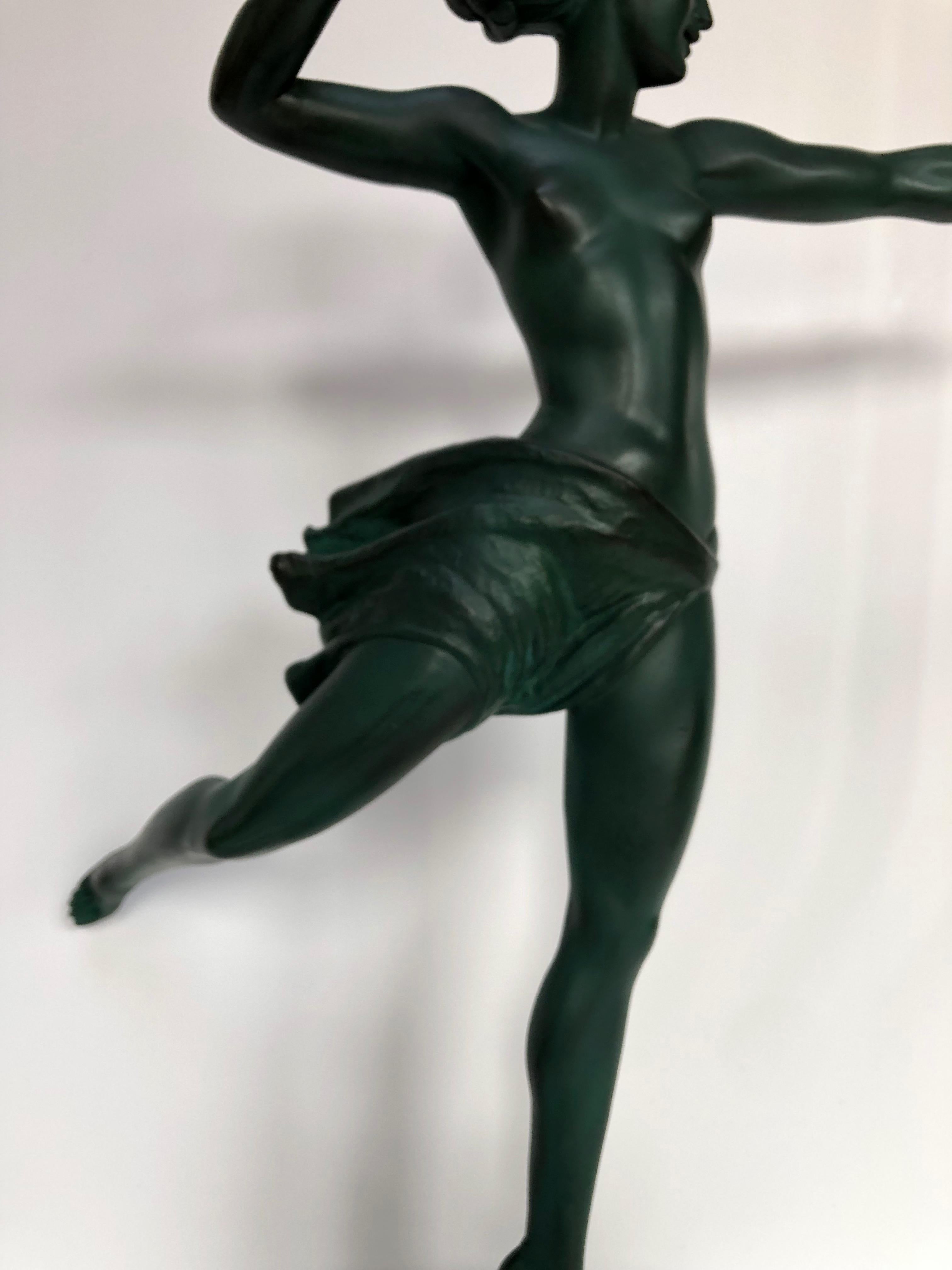 Français Max le Verrier Atalante Art déco sculpture en vente