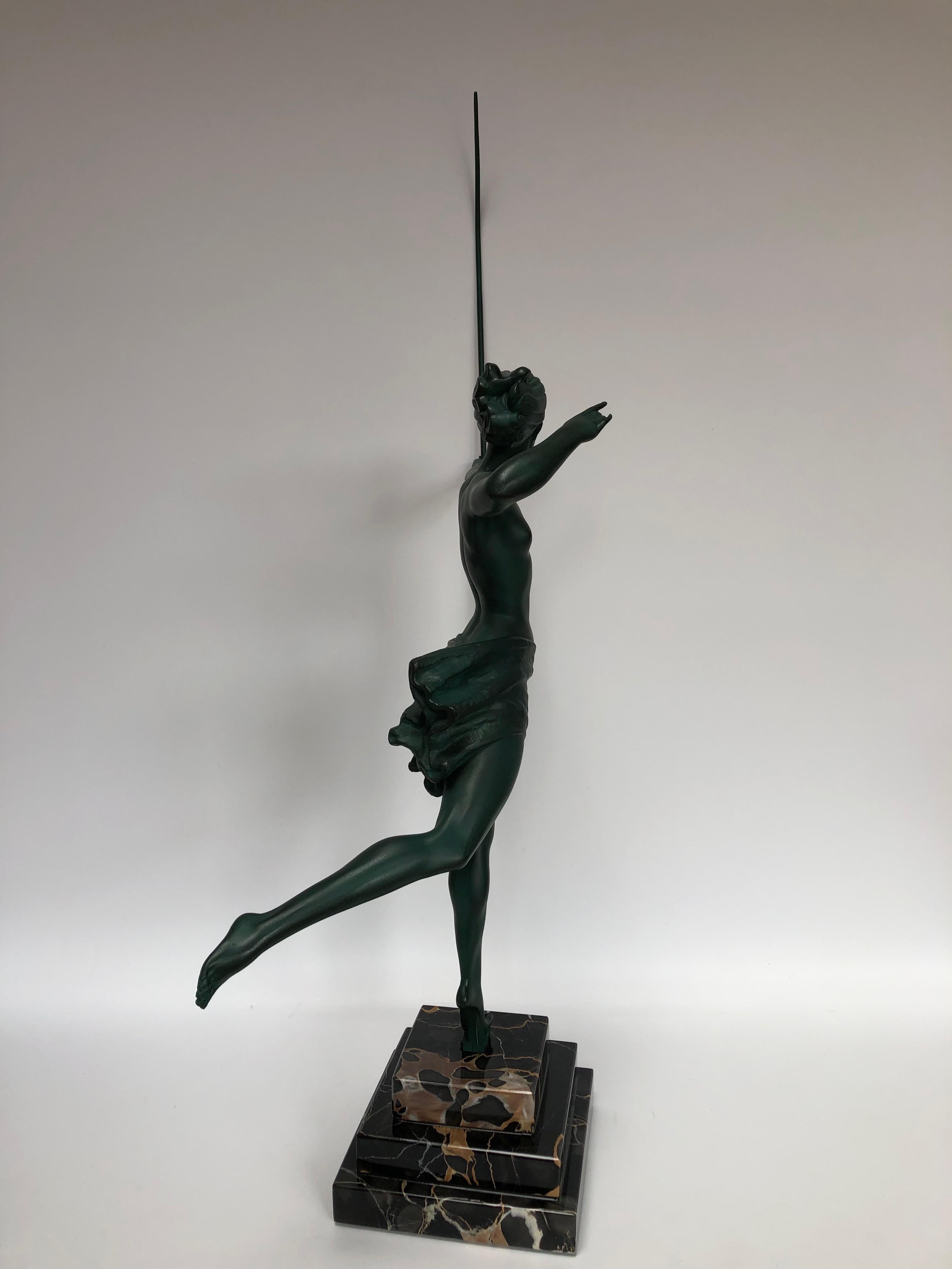 Max le Verrier Atalante Art déco sculpture For Sale 2