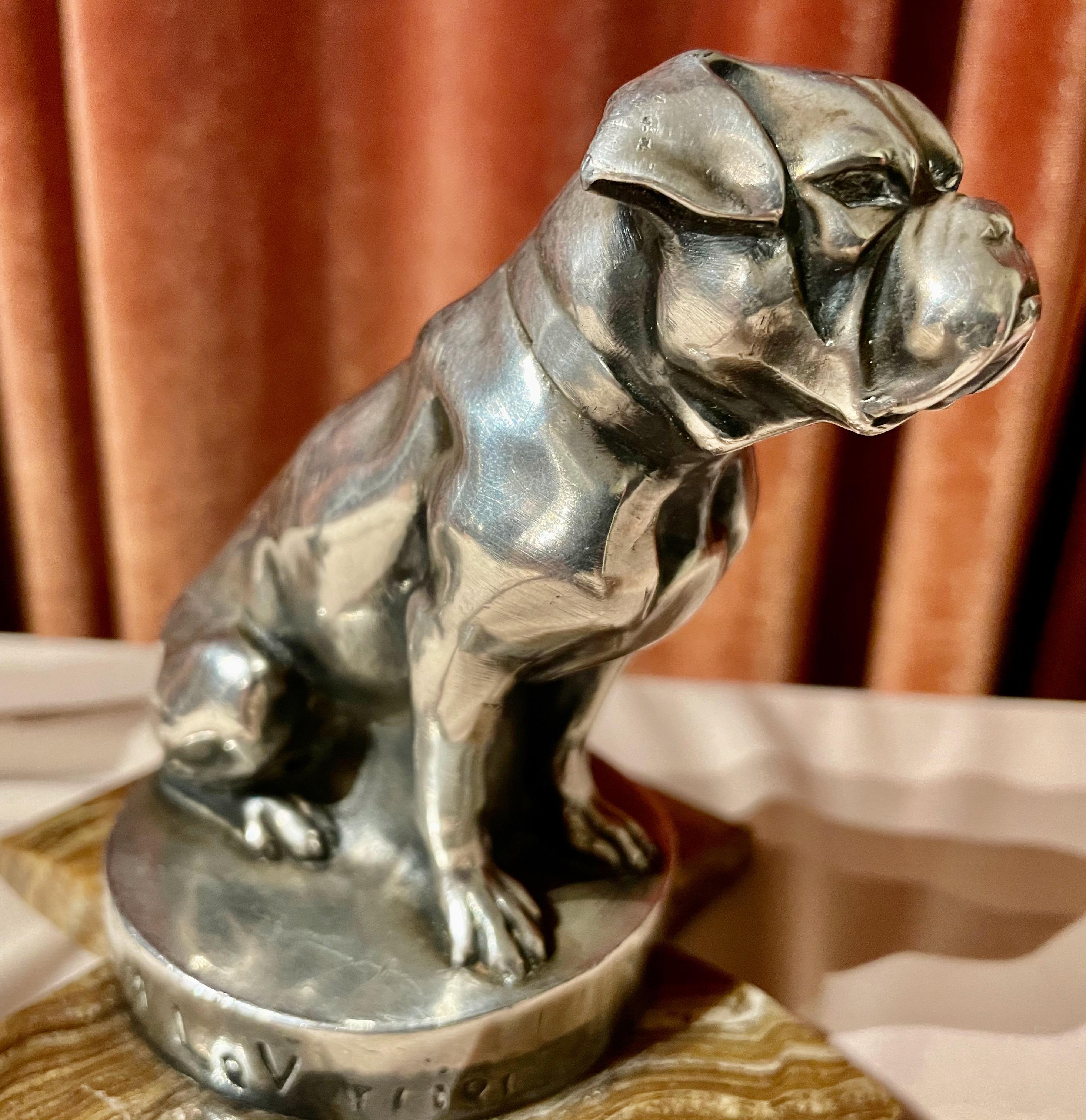 Mid-20th Century Max Le Verrier Bookends Statues of Dog and Cat French Art Deco For Sale