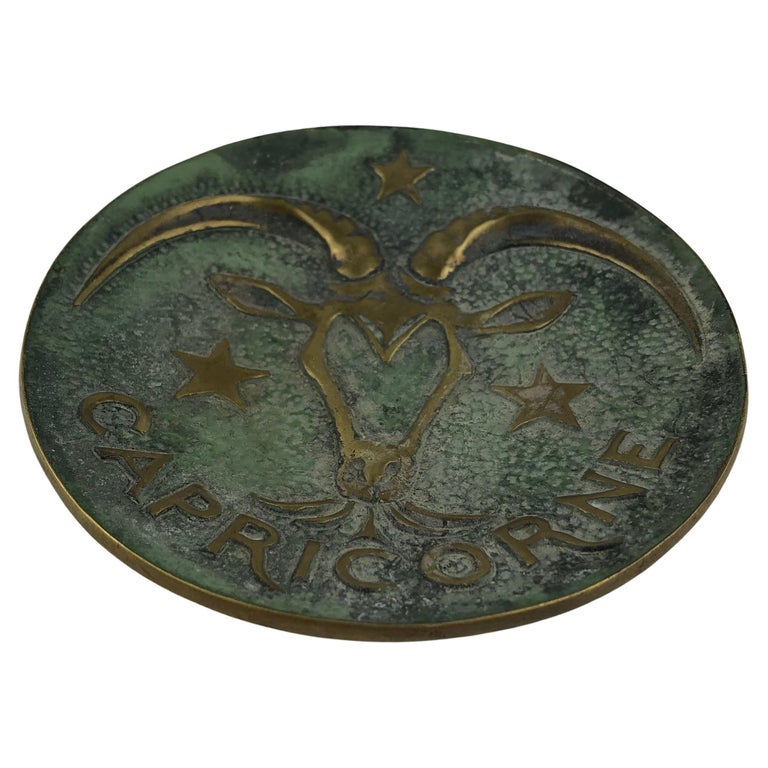 Max Le Verrier Bronze Key Holder Vide Poche, Capricorn Zodiac For Sale