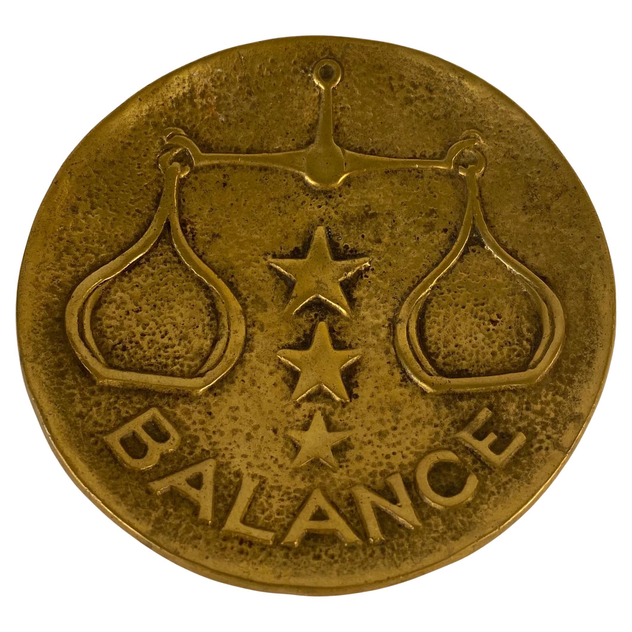 Schlüsselanhänger aus Bronze von Le Verrier, Libra Zodiac