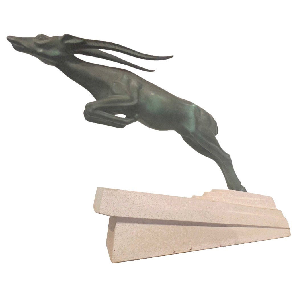 Max Le Verrier Demarco Gazelle Art Deco Statue