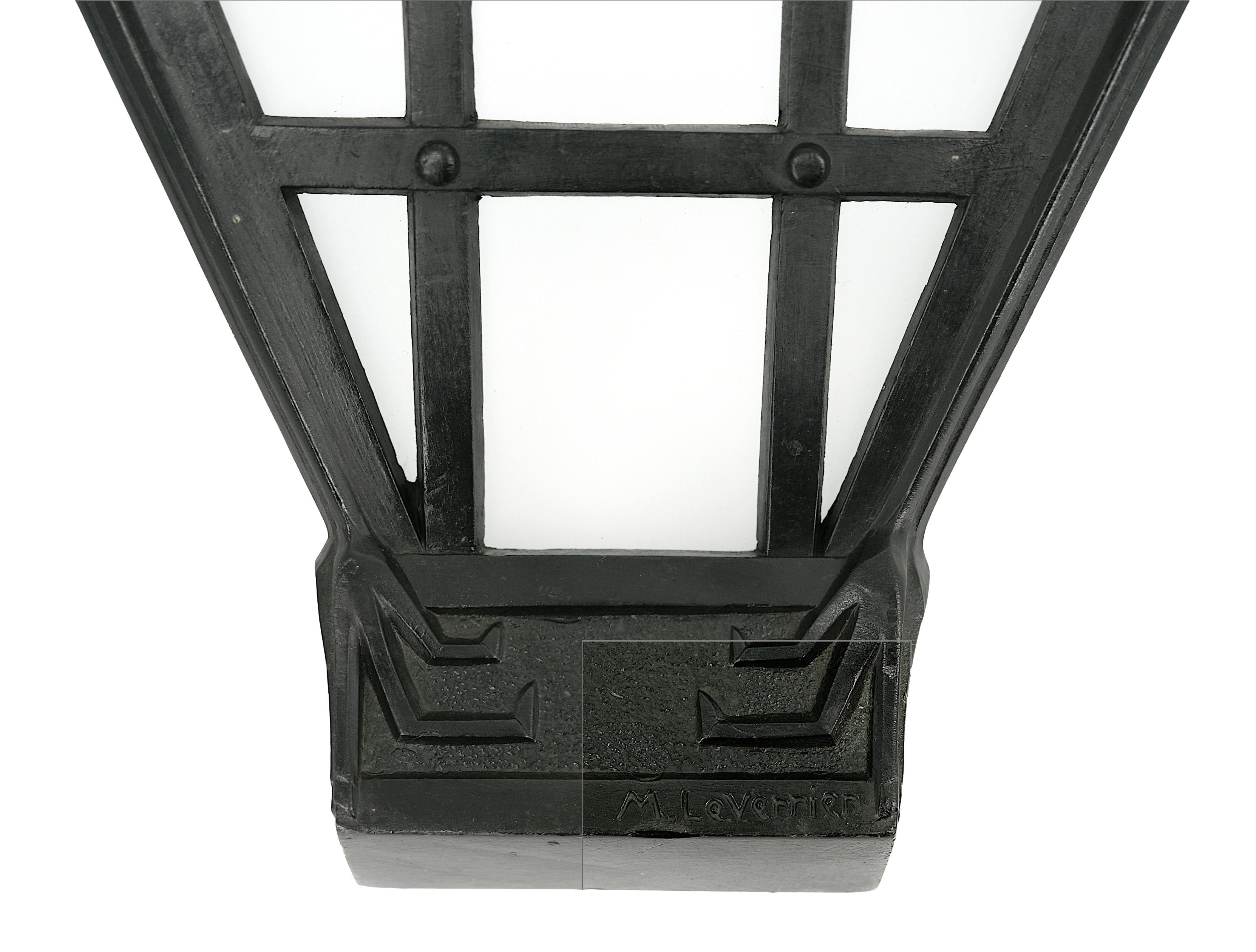 Early 20th Century Max LE VERRIER French Art Deco Marabou Wall Sconce, 1920 For Sale