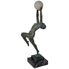 Max Le Verrier Nude Art Deco Dancer Sculpture
