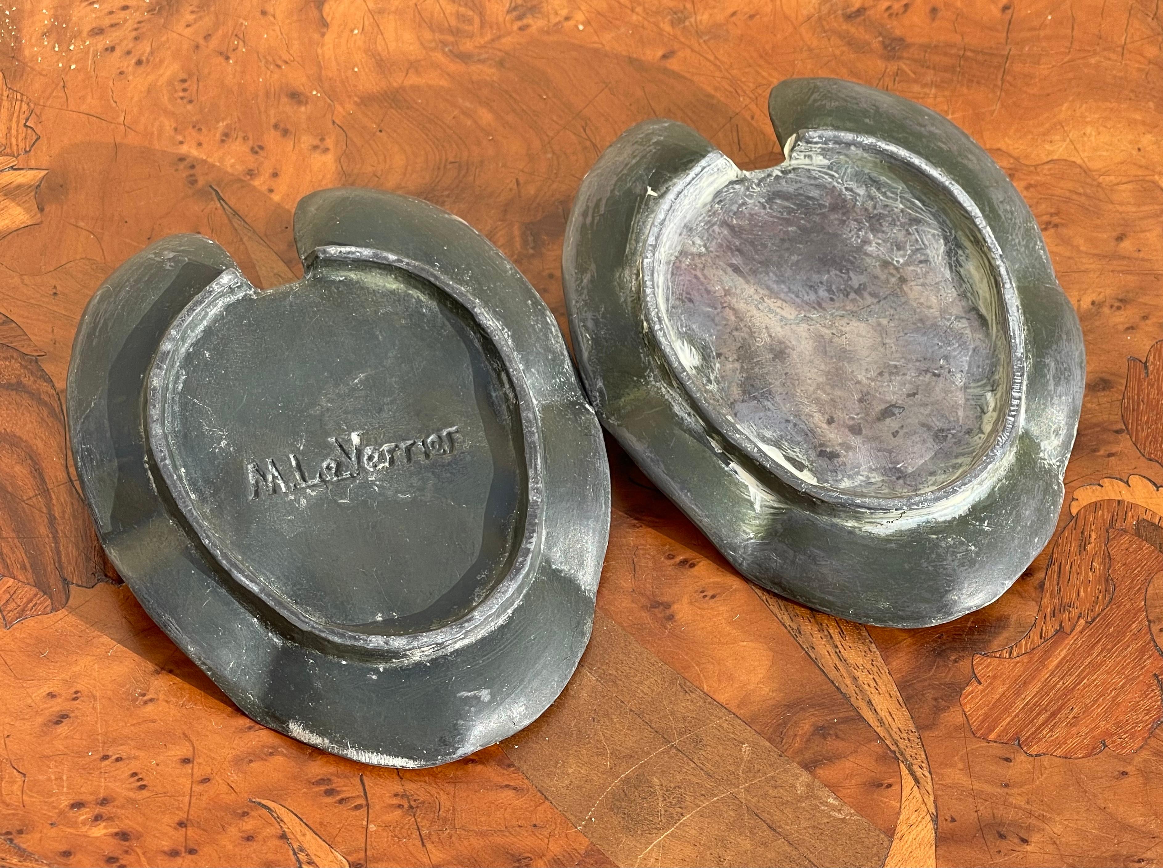 Max Le Verrier - Pair Of Pewter Storage Compartments  For Sale 6