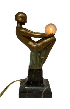 Max Le Verrier Songe Lumineux, Art-déco-Lampe