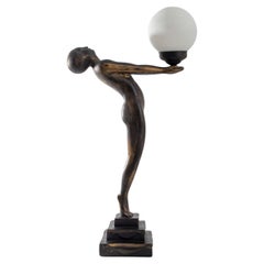 Max le Verrier Style Ceramic Art Deco Style Lamp
