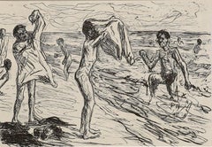 Max Liebermann (1847-1935) - Lithographie du milieu du XXe siècle, Baigneuses
