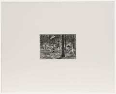 Max Liebermann (1847-1935) - Lithographie du milieu du 20e siècle, aire de jeux pour enfants