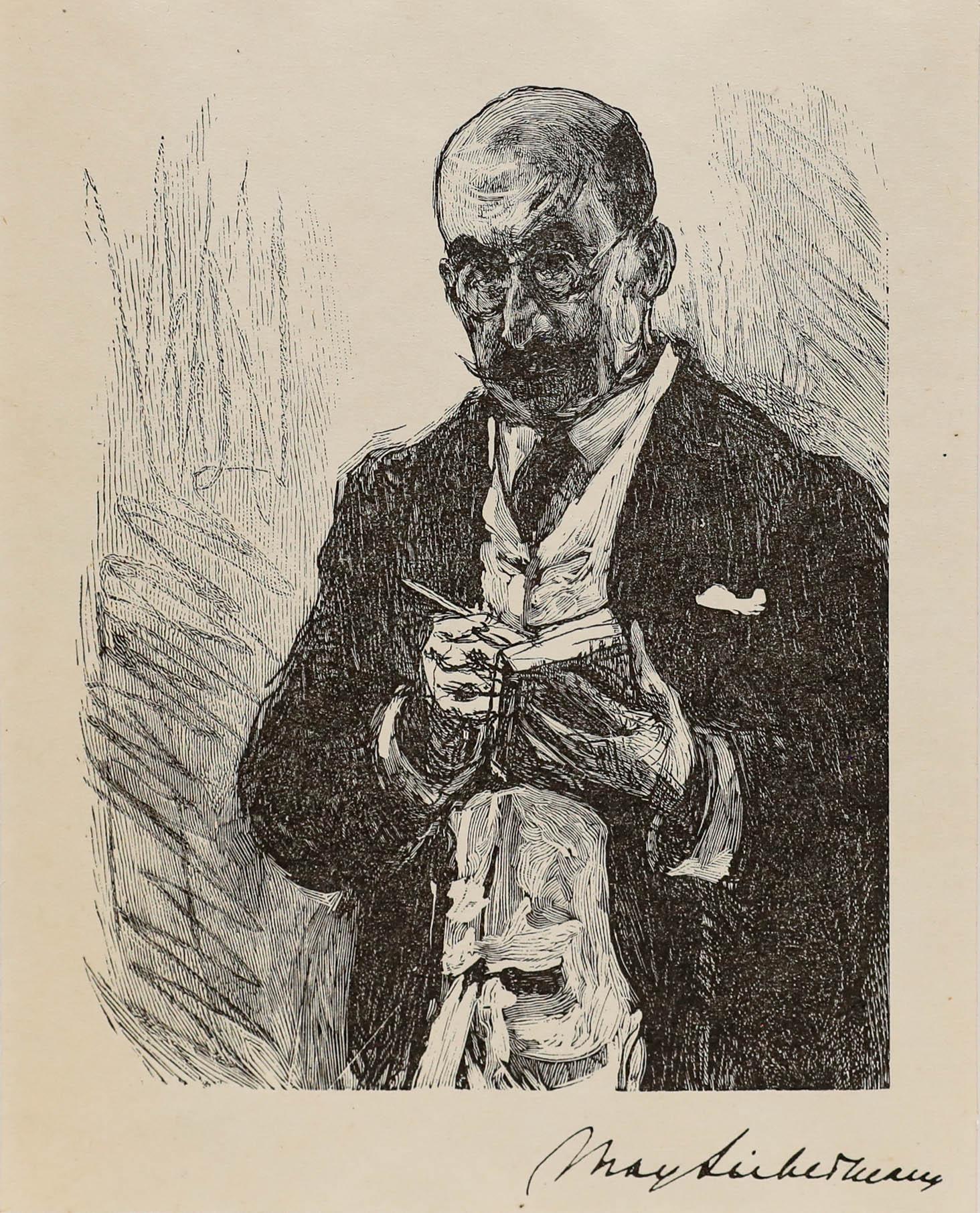 Max Liebermann (1847-1935) - Lithographie du milieu du XXe siècle, Self-Portrait en vente 1