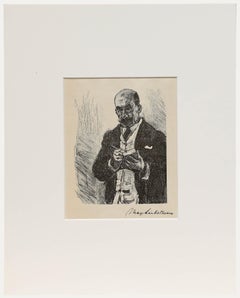Max Liebermann (1847-1935) - Lithographie du milieu du XXe siècle, Self-Portrait