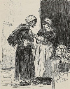 Max Liebermann (1847-1935) - Mid 20th Century Lithograph, Vegetable Sellers