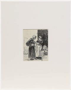 Max Liebermann (1847-1935) - Lithographie du milieu du 20e siècle, Vegetable Sellers