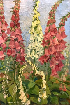 German Expressionist Floral Oil Painting Wild Foxglove Flower