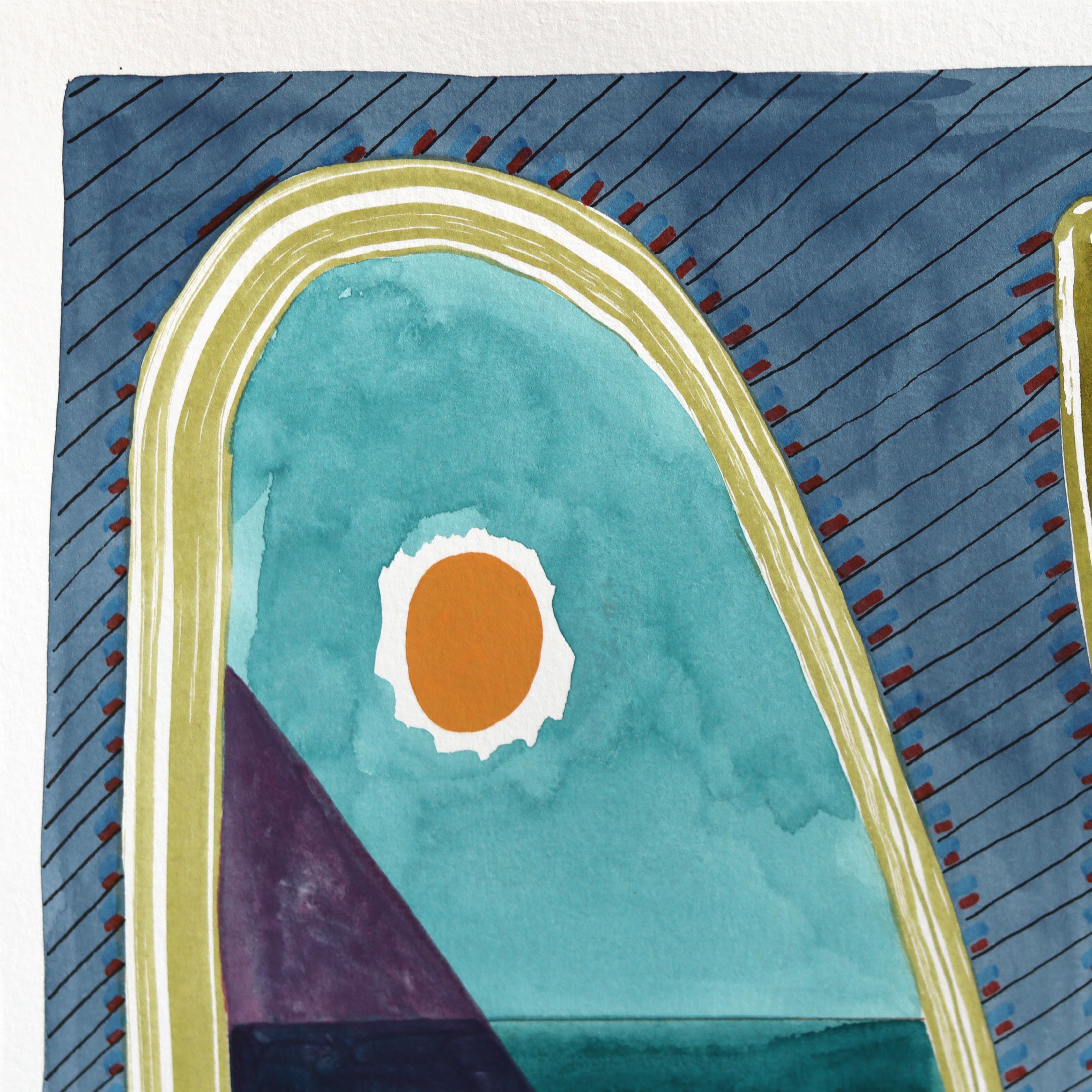Untitled (PPR386) - Original Colorful Abstract Mixed Media Artwork on Paper - Painting by Max Manning