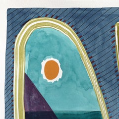 Ohne Titel (PPR386) - Original farbenfrohes abstraktes Mischtechnik-Kunstwerk auf Papier