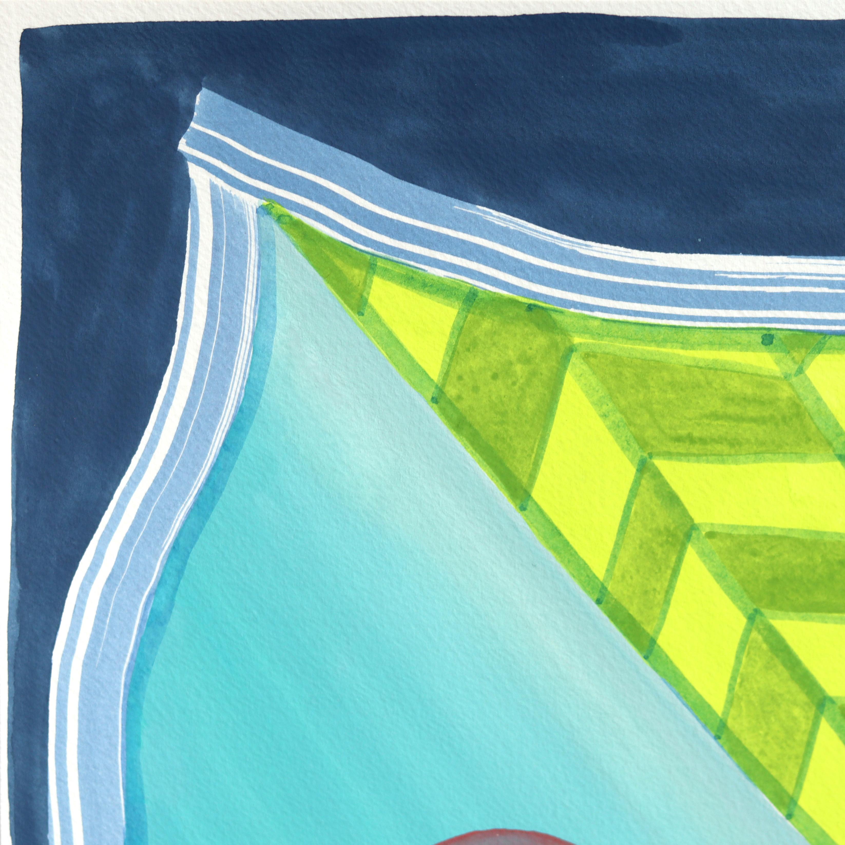 Sin título (PPR406) - Obra original en técnica mixta abstracta de colores sobre papel - Painting de Max Manning