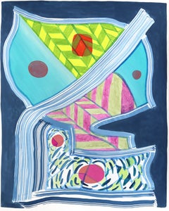 Ohne Titel (PPR406) - Original farbenfrohes abstraktes Mischtechnik-Kunstwerk auf Papier