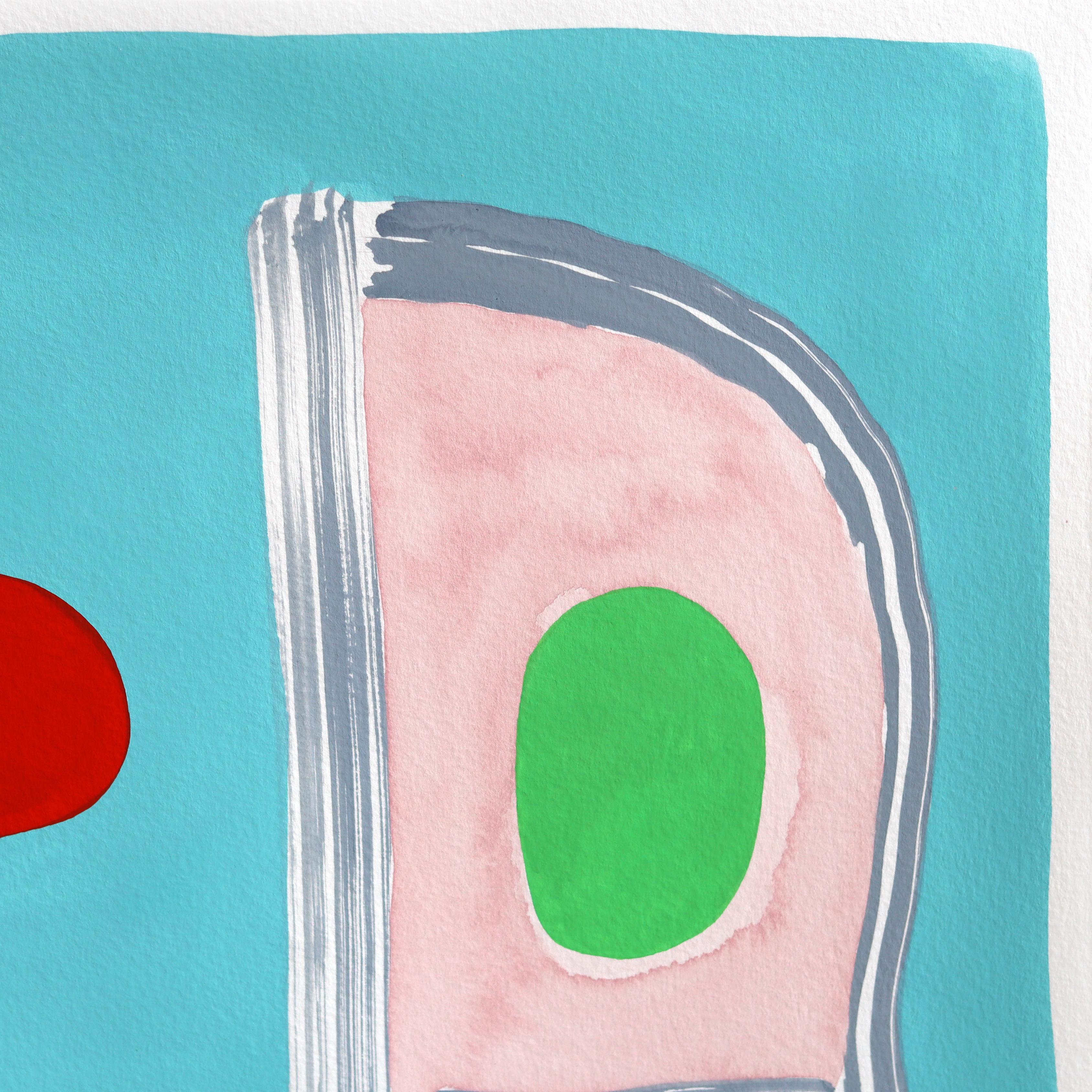 Sin título (PPR418) - Obra original en técnica mixta abstracta de colores sobre papel - Painting Abstracto de Max Manning