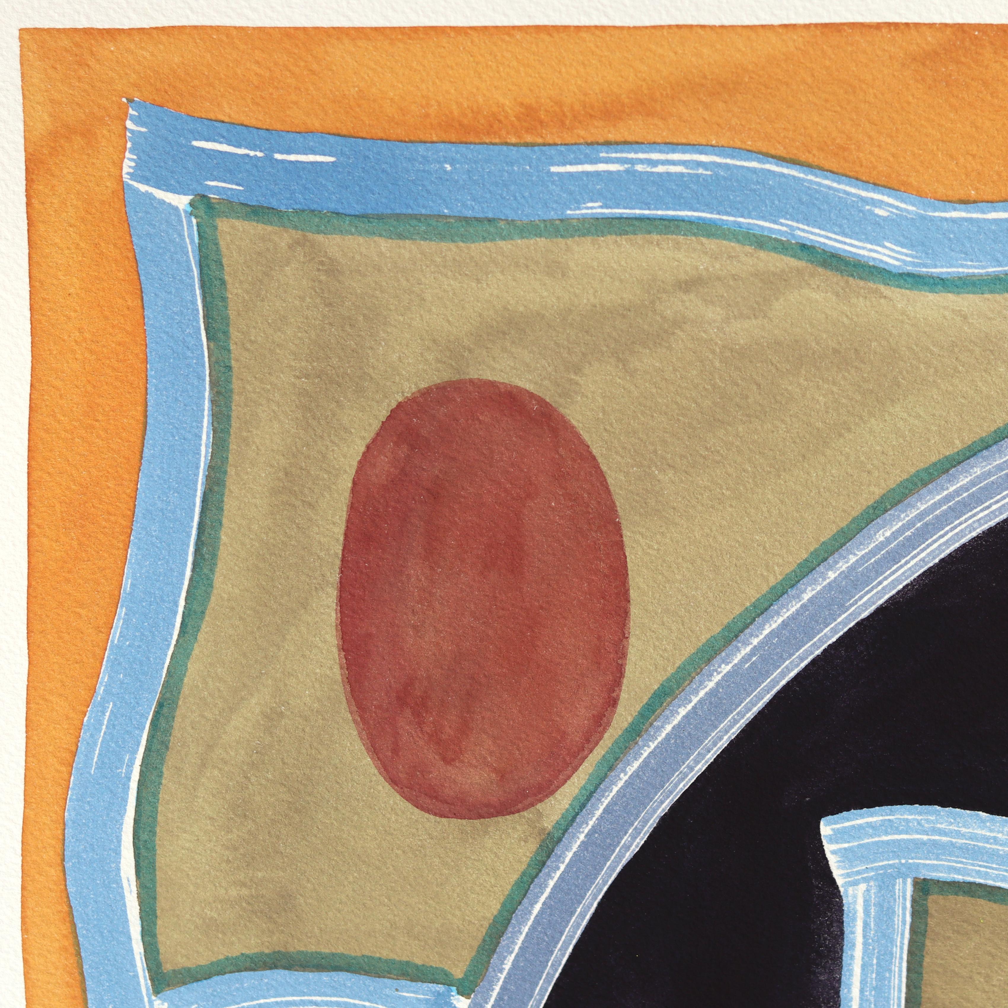 Untitled (PPR487) - Original bunte warme Ton abstrakte gemischte Medien Kunstwerk (Abstrakt), Mixed Media Art, von Max Manning