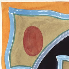 Untitled (PPR487) - Original Colorful Warm Tone Abstract Mixed Media Artwork