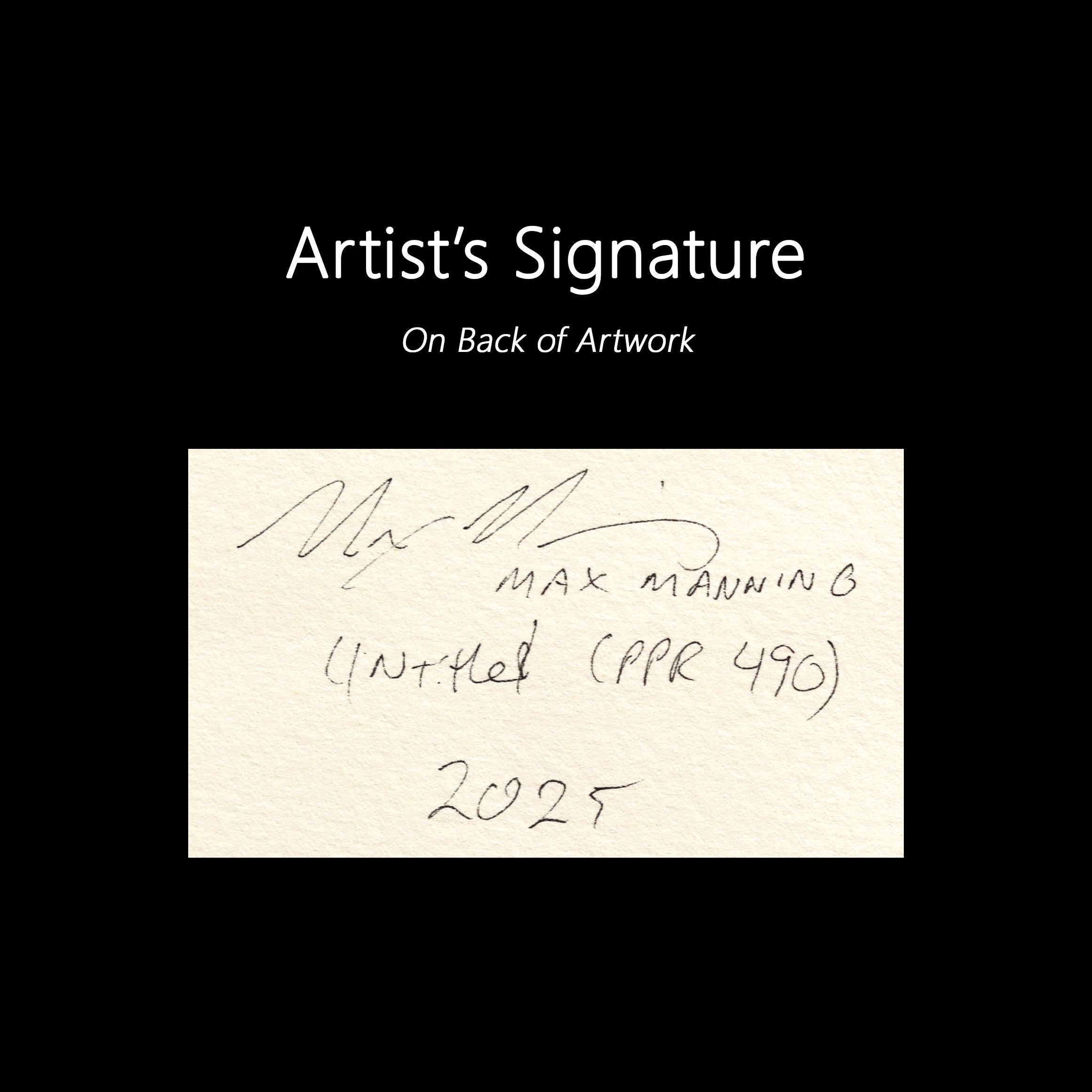 Untitled (PPR490) - Original Colorful Green Tone Abstract Mixed Media Artwork For Sale 5