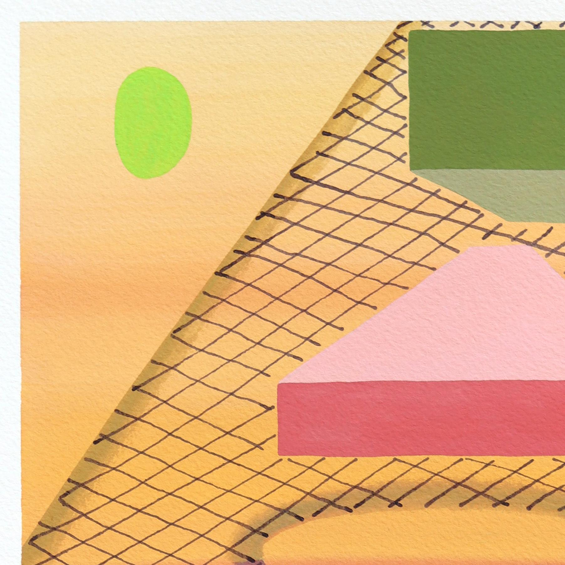 Untitled (PPR492) - Original Colorful Surrealist Abstract Mixed Media Artwork - Painting by Max Manning