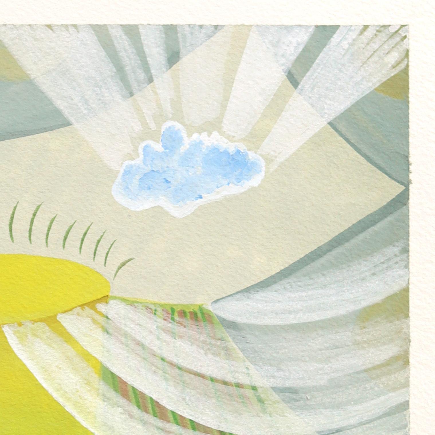 Untitled (PPR493) - Original Surrealist Landscape Abstract Mixed Media Artwork For Sale 2