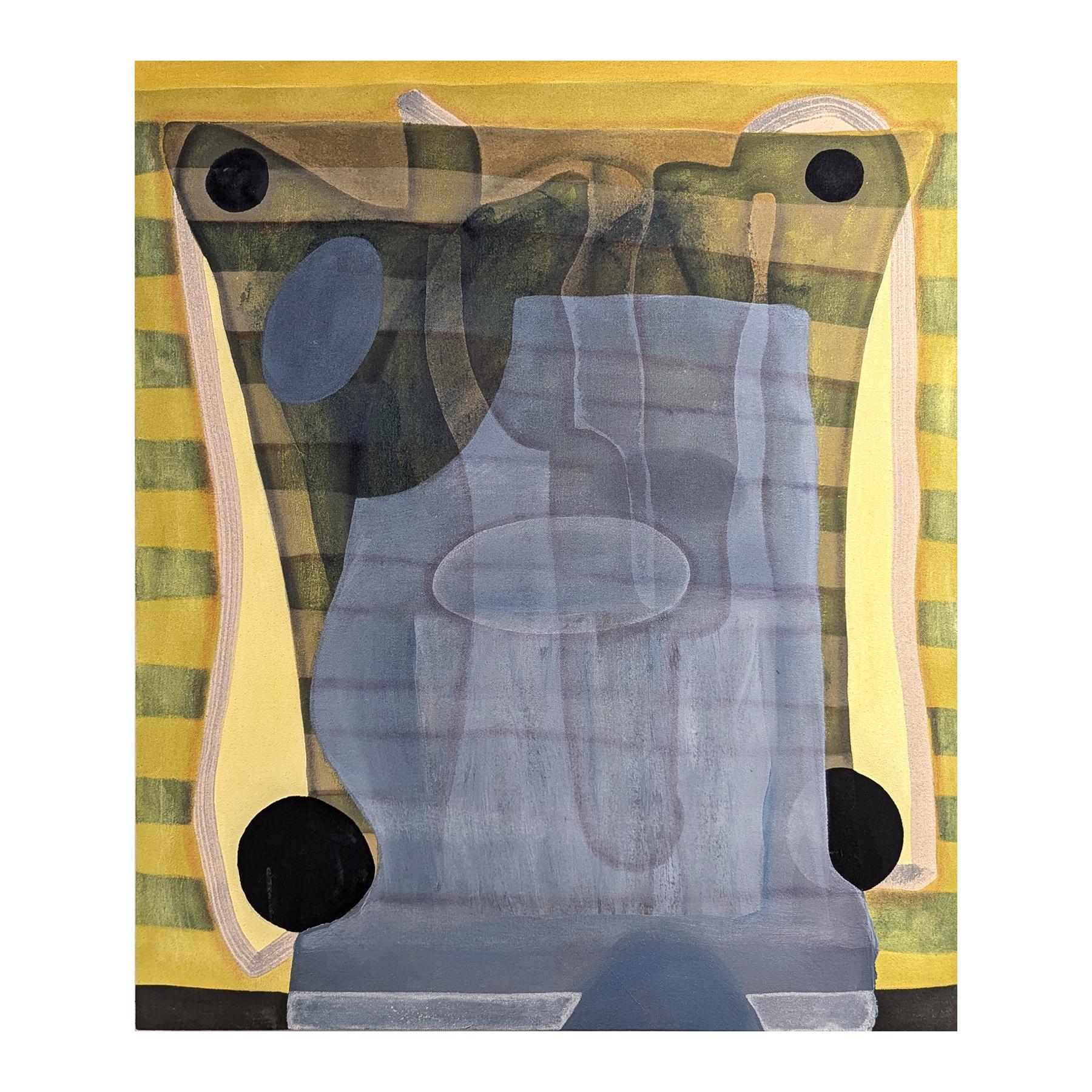 Sans titre (CVS112) Abstrait géométrique contemporain bleu, vert et jaune - Contemporain Mixed Media Art par Max Manning