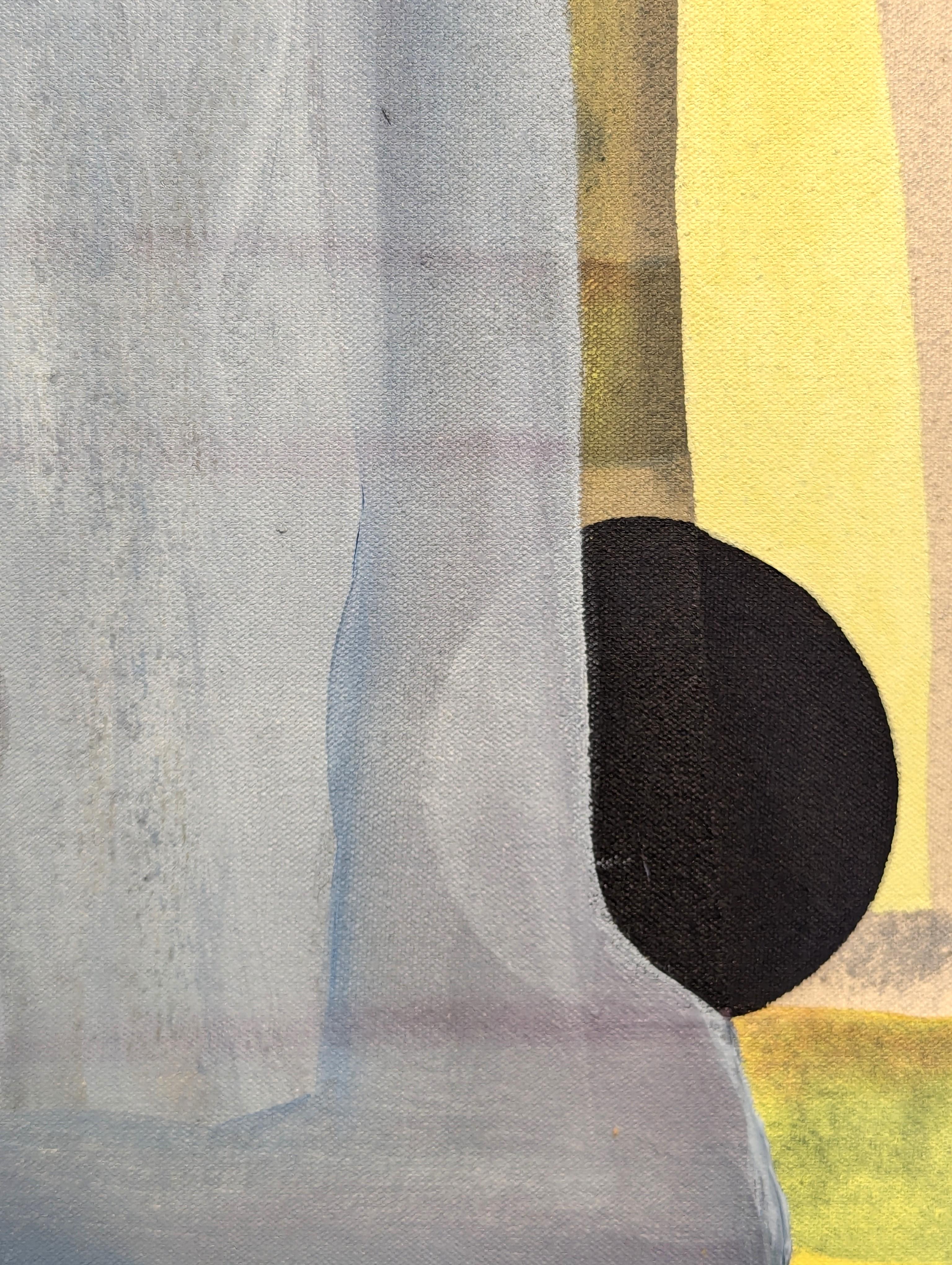 Sans titre (CVS112) Abstrait géométrique contemporain bleu, vert et jaune en vente 4