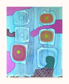 “Untitled (CVS277)” Contemporary Blue, Purple, & Red Geometric Abstract Painting