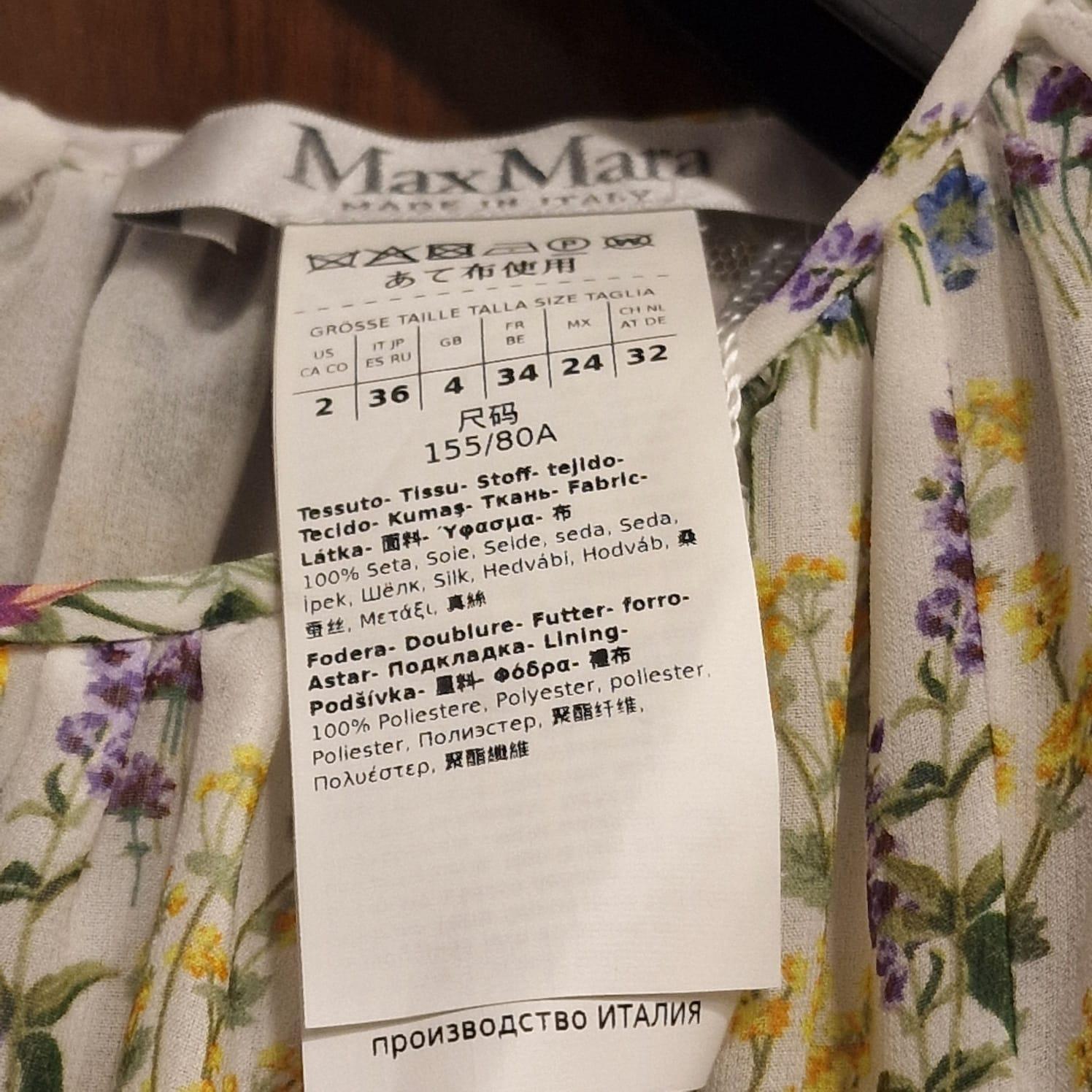 Max Marli  Abito in seta floreale lungo fino al pavimento  Max Mara è realizzato in organza di seta in vendita 5