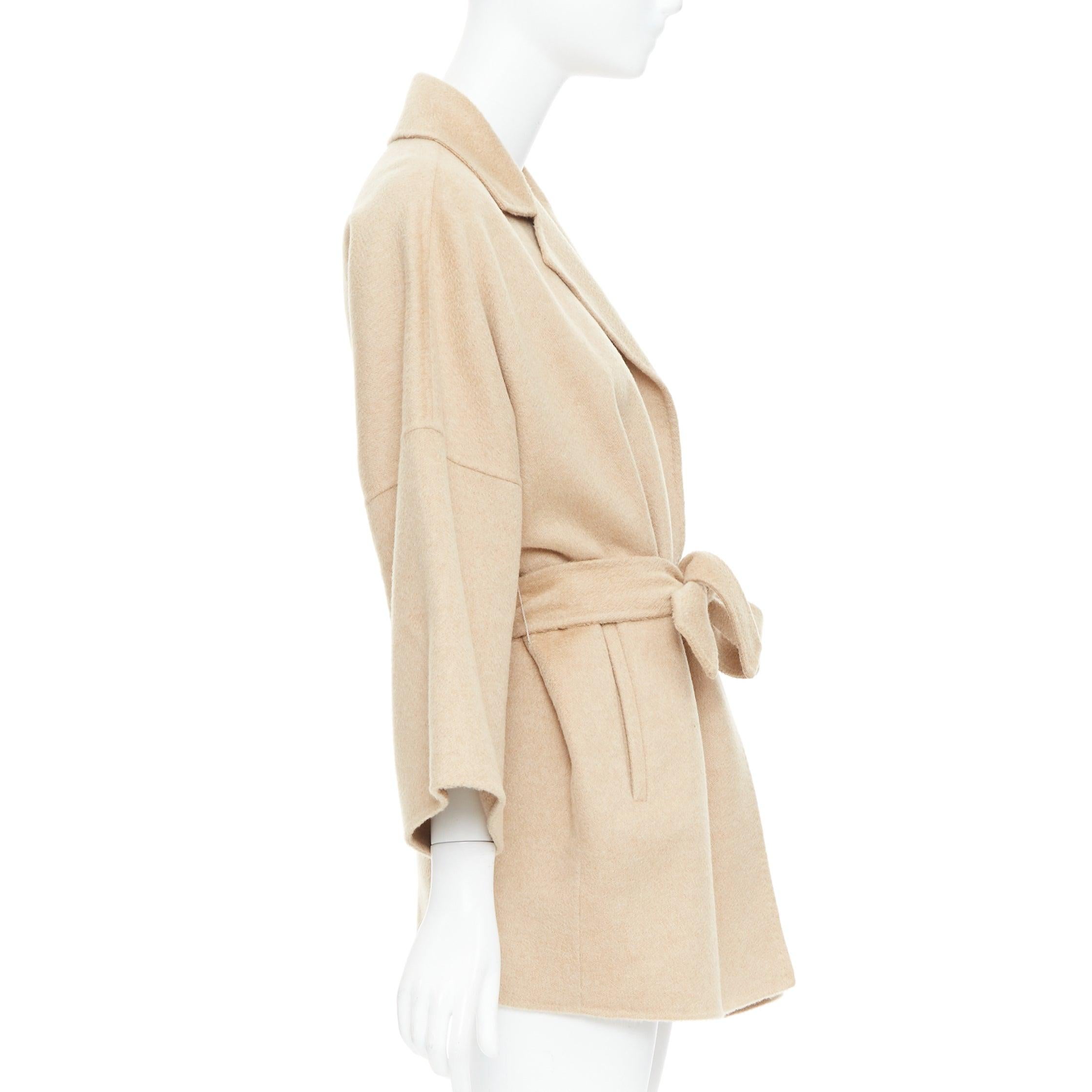 Women's MAX MARA 100% double faced cashmere belted camel tan coat IT38 XS For Sale