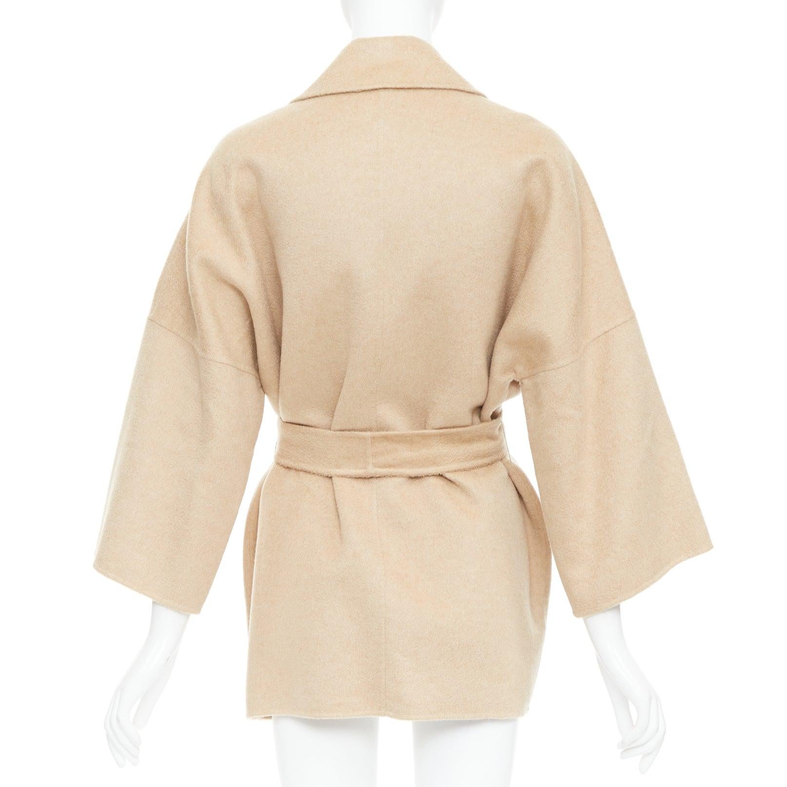 MAX MARA 100% double faced cashmere belted camel tan coat IT38 XS For Sale 1