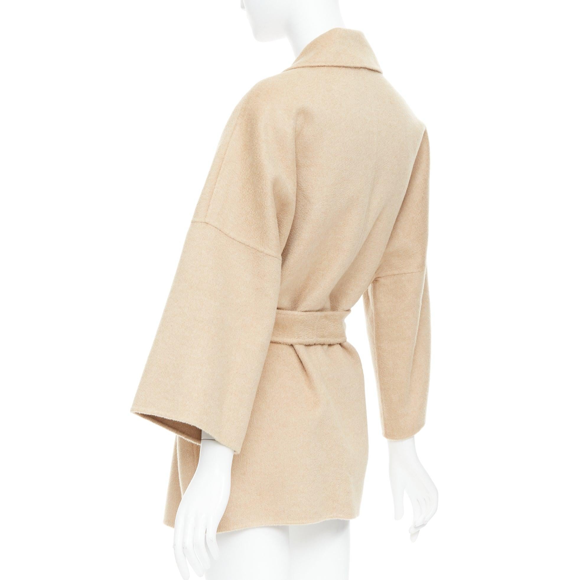 MAX MARA 100% double faced cashmere belted camel tan coat IT38 XS For Sale 2