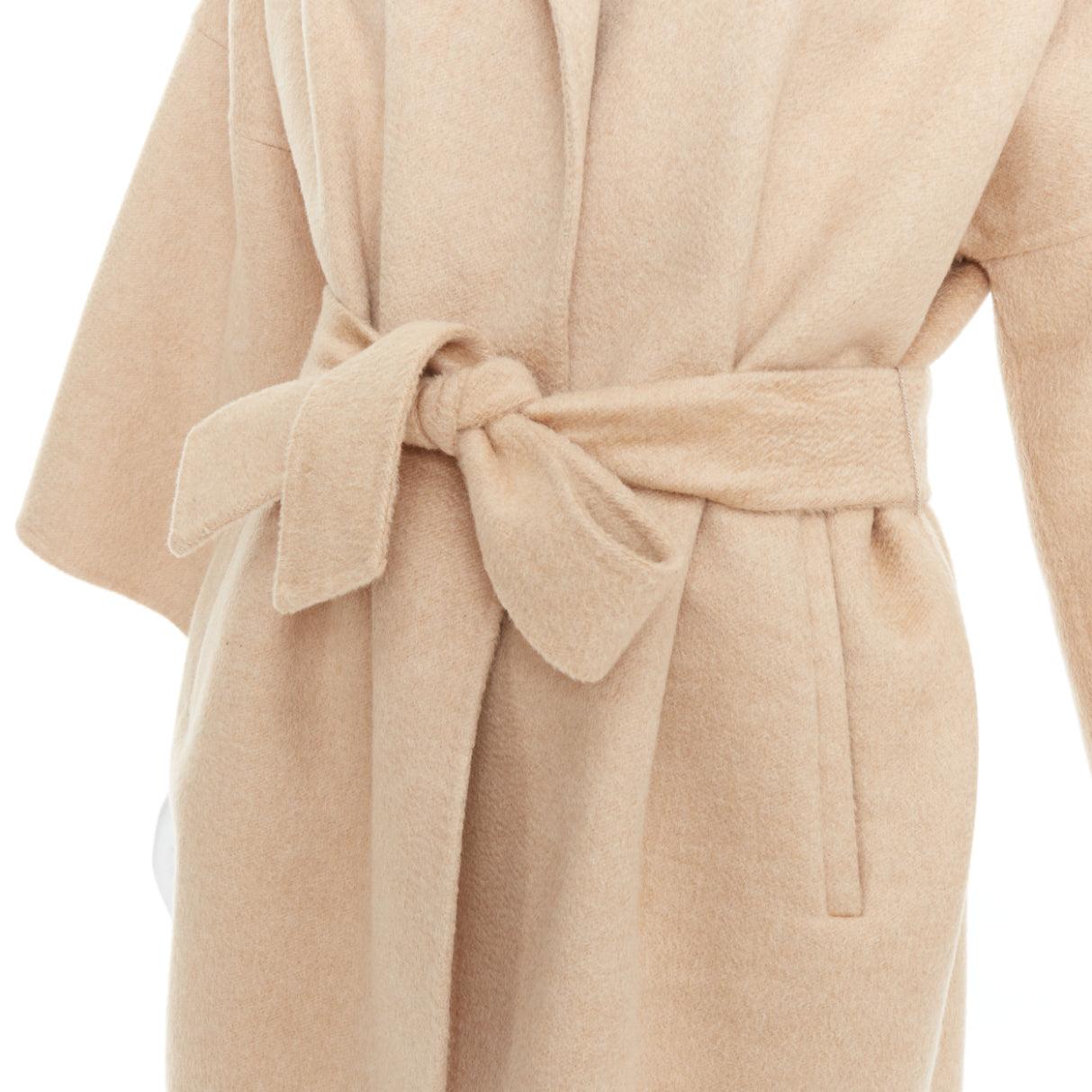 MAX MARA 100% double faced cashmere belted camel tan coat IT38 XS For Sale 3