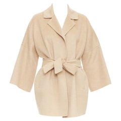 MAX MARA 100% cachemira doble faz abrigo con cinturón camel canela IT38 XS