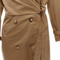 MAX MARA 100% virgin Wolle Hellbraun Wickel-Trenchcoat Kleid IT42 M