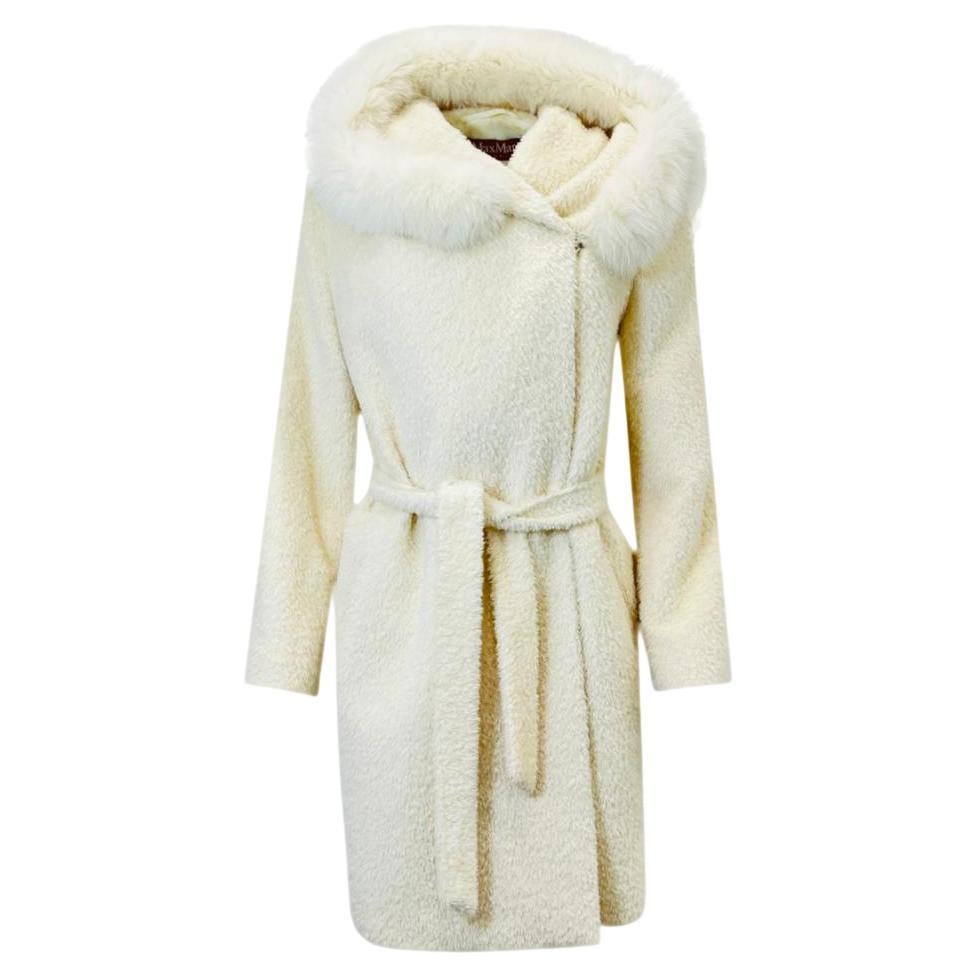 Max Mara Alpaca, Virgin Wool & Fur Coat For Sale