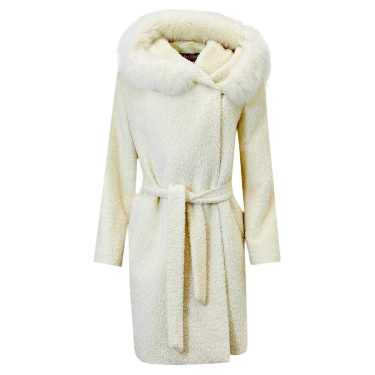 Max Mara White Fur Coat Max Mara Alpaca, Virgin Wool And Fur Coat - Main Image