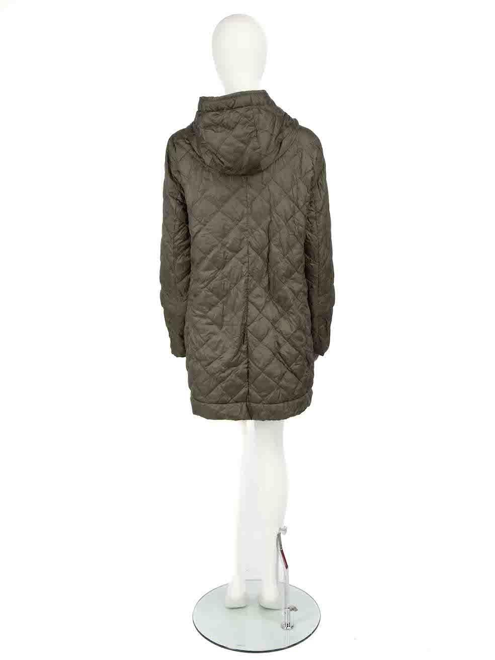 Max Mara ‚ÄòS Max Mara Khaki Quilted Reversible Packable Coat Size XXXL In Good Condition In London, GB