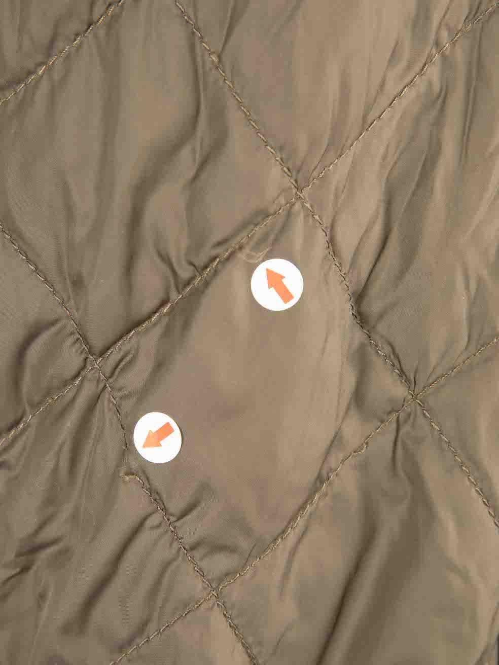 Women's Max Mara ‚ÄòS Max Mara Khaki Quilted Reversible Packable Coat Size XXXL