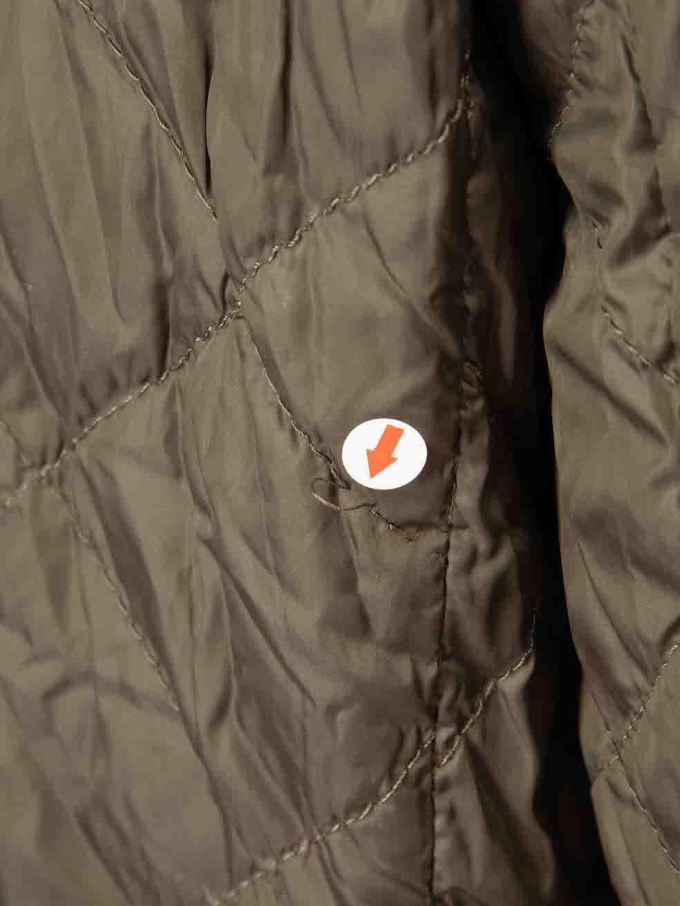 Max Mara ‚ÄòS Max Mara Khaki Quilted Reversible Packable Coat Size XXXL 3