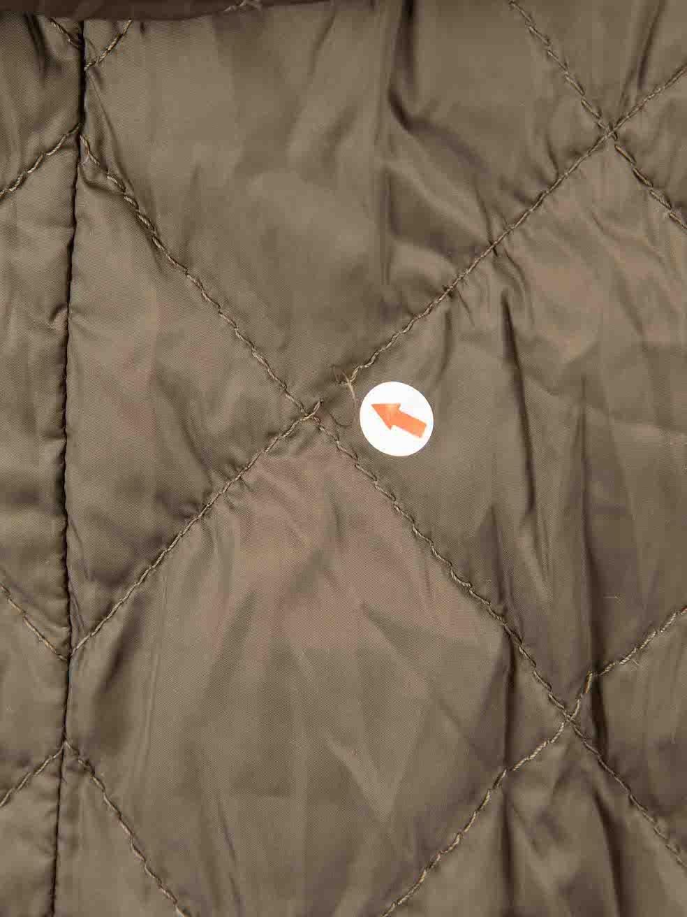 Max Mara ‚ÄòS Max Mara Khaki Quilted Reversible Packable Coat Size XXXL 4
