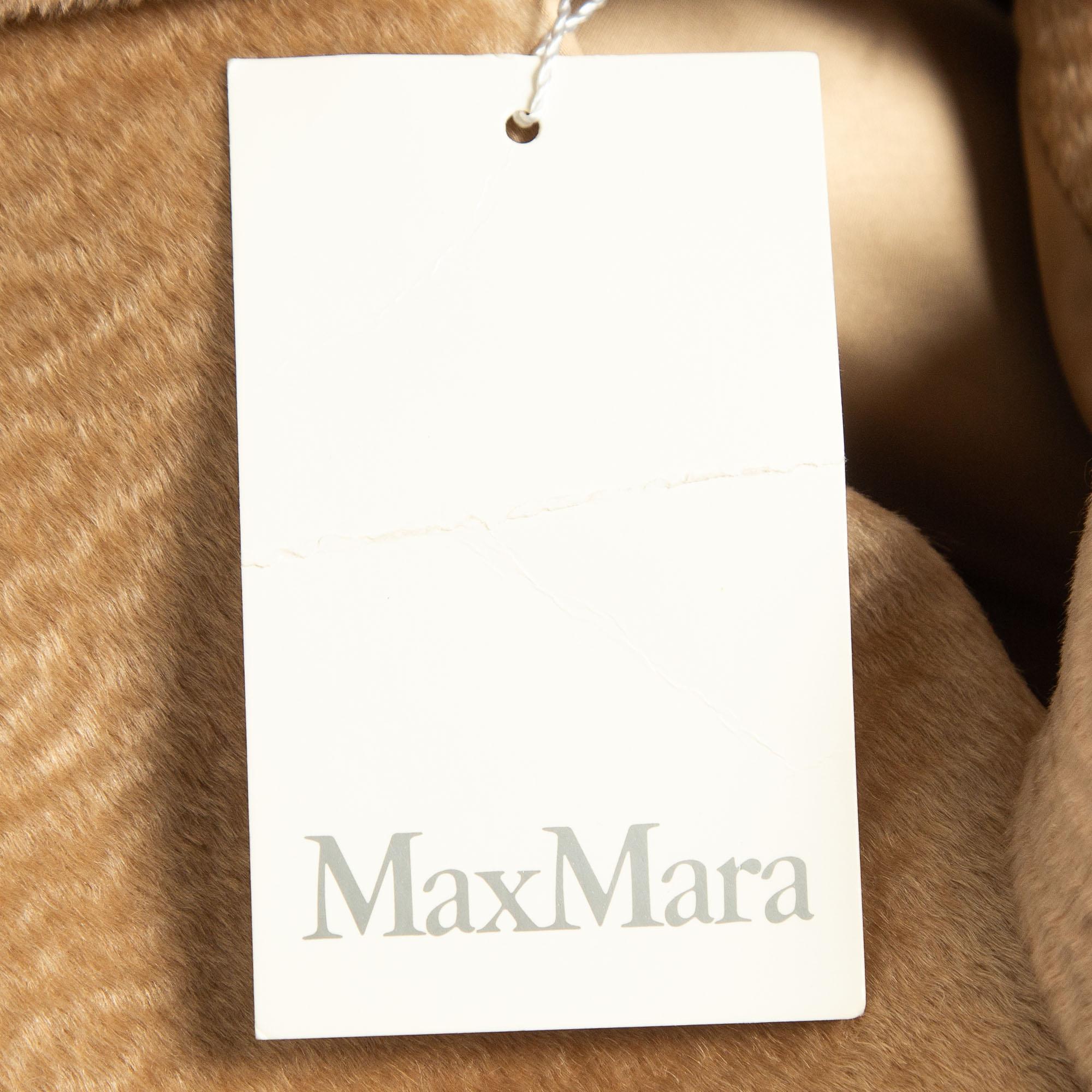 Max Mara Beige Alpaca Wool Belted Bormio Coat L 1