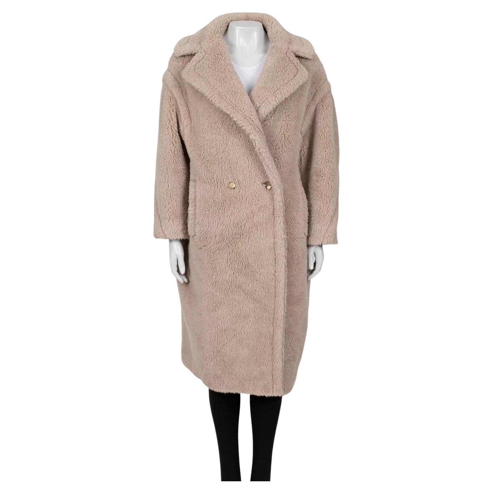 Max Mara Beige Alpaca Wool Silk Double-Breasted Coat Sz.S