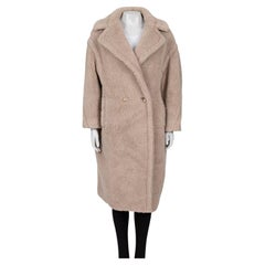 Max Mara Beige Alpaca Wool Silk Double-Breasted Coat Sz.S