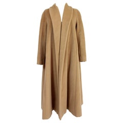 Retro Max Mara Beige Cashmere Wool Oversize Classic Coat