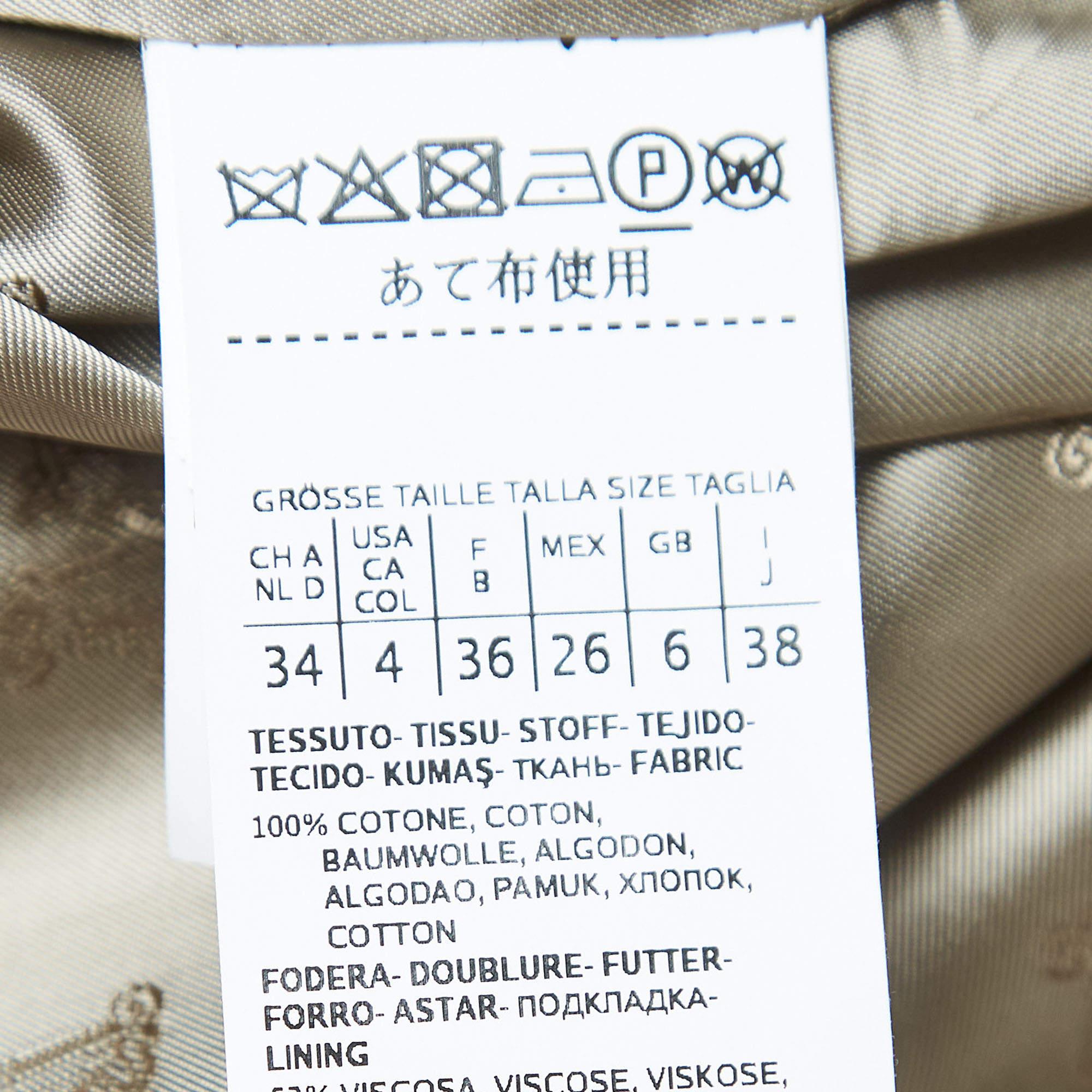 Women's Max Mara Beige Cotton Peonie Long Short Coat S For Sale