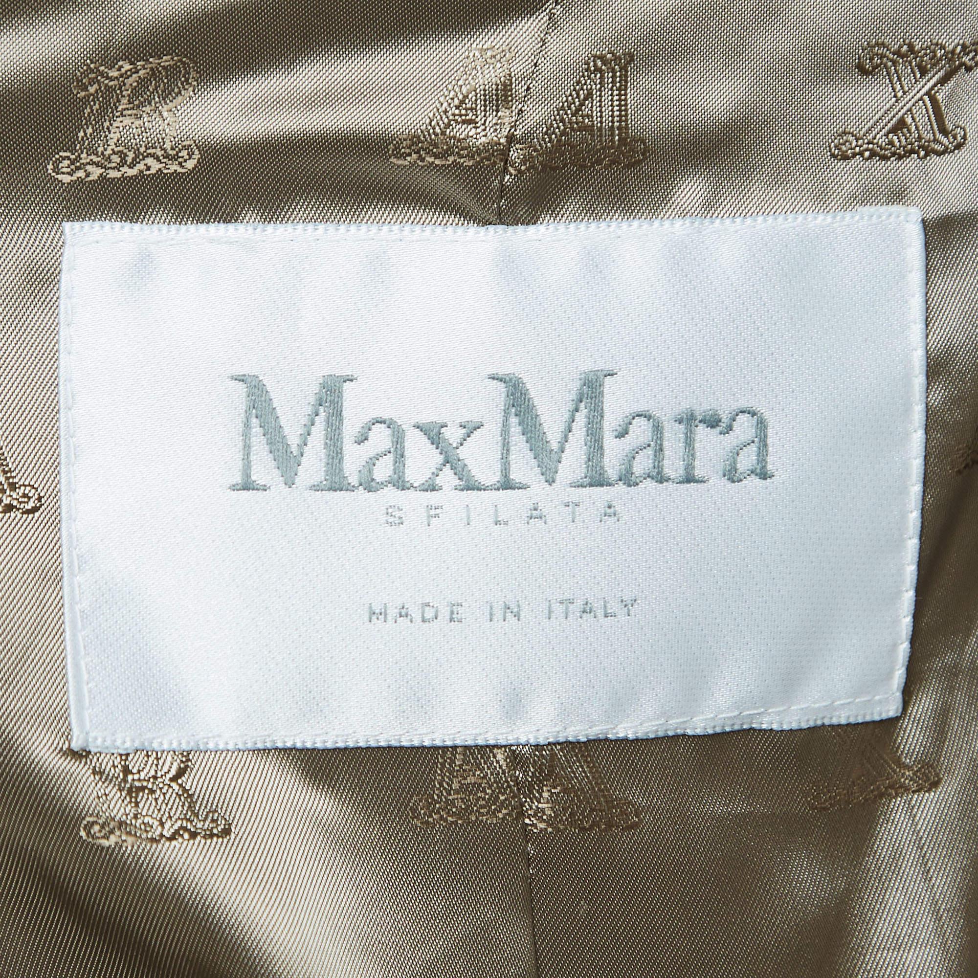 Max Mara Beige Cotton Peonie Long Short Coat S For Sale 1
